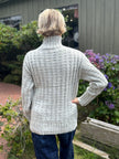 The Sophia Waffle Weave Sweater, lt melange gray-back