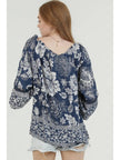 Scoop NeckTie Front LS Crochet Top