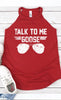 Talk to Me Goose White Ink Graphic Mock Tank red