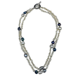 423-DM-G| Double Strand Dark Mix Keshi Necklace