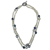 423-DM-G| Double Strand Dark Mix Keshi Necklace
