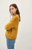 Chunky Cozy Raw Edge Mock Neck Sweater