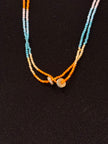 Multi Color Beaded Necklace with Gold Disks nw 26 51