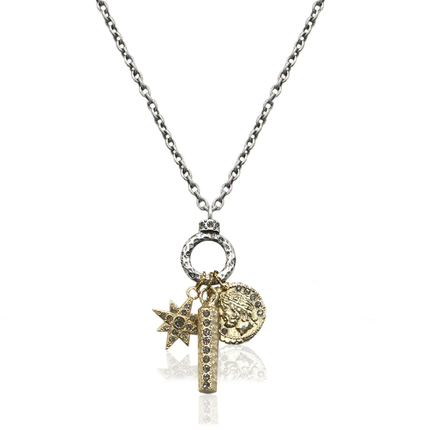 Two Tone Bijou Charm Necklace | 20-22