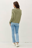 Chunky Cozy Raw Edge Mock Neck Sweater