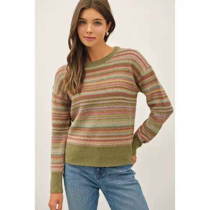 The Fall Colors Striped Sweater