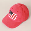 American Flag Patch Baseball Cap Red