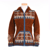 Dakotah Hooded Wool Sweater W Western Pattern dark copper front