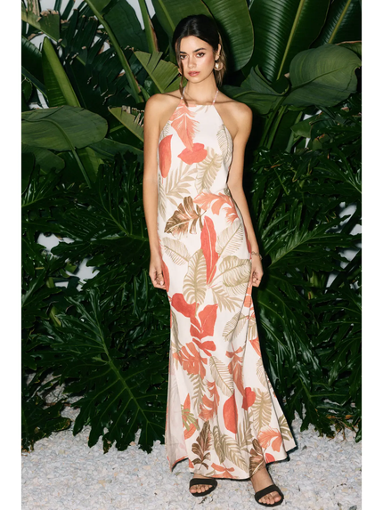 Blush Island Halter Neck Open Back Maxi Dress