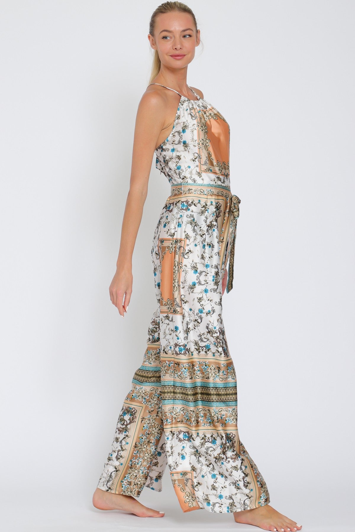 2 thin strap halter scarf side