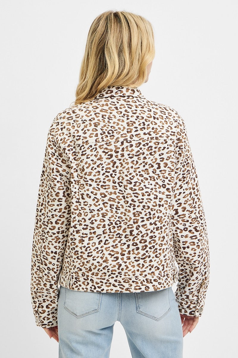 Leopard Print Oversized Jackets Stretchy