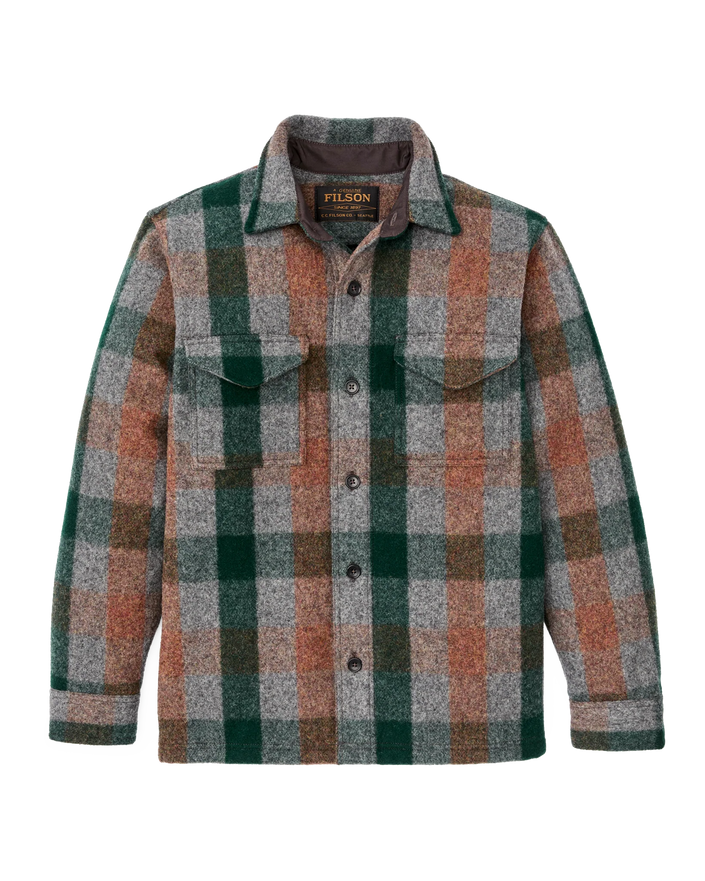 mackinaw wool jac-shirt green multicolored plaid front