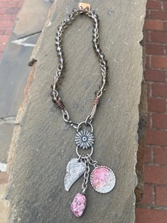 Pink Tree Charm Necklace