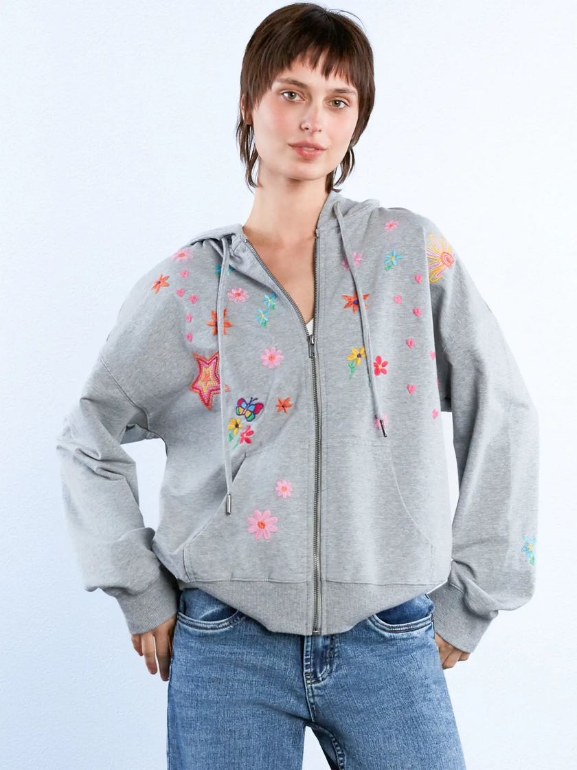 Kelly Sketchbook Star Butterfly EMB Hoodie front