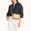 Evan Crossbody Sml-Pewter Raﬃa-BG