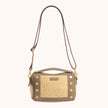 Evan Crossbody Sml-Pewter Raﬃa-BG