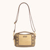 Evan Crossbody Sml-Pewter Raﬃa-BG