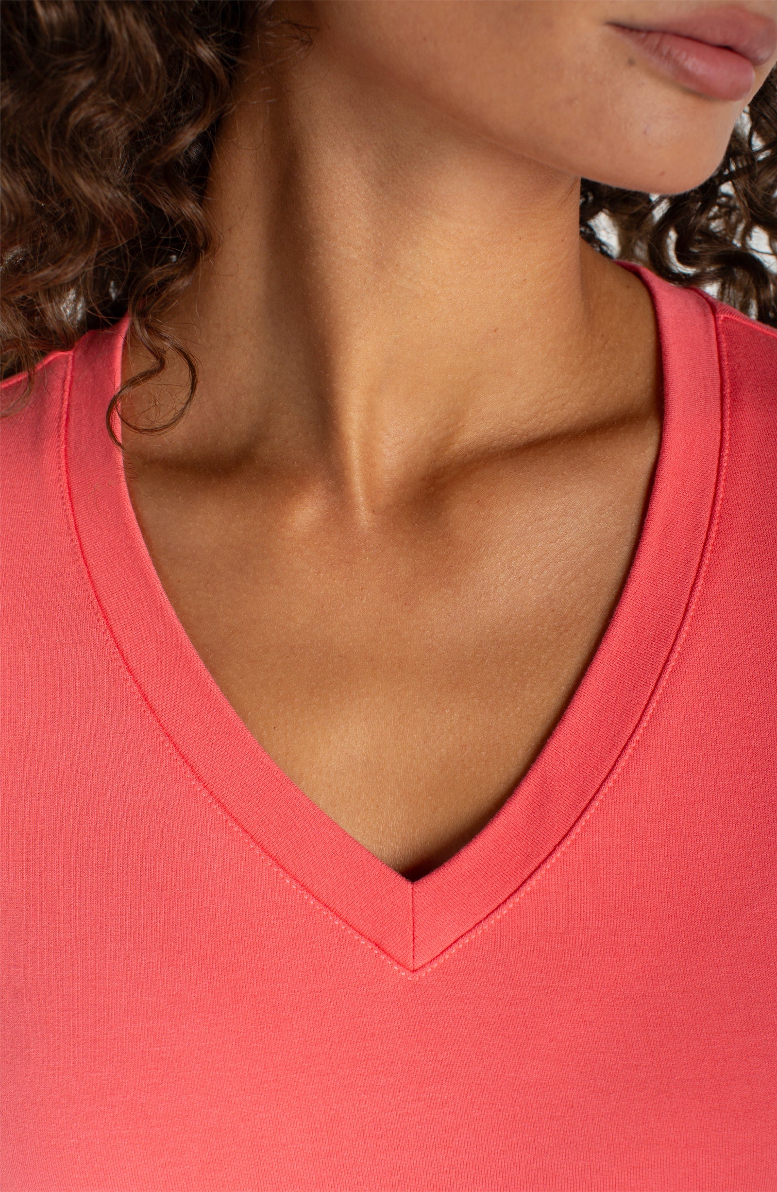 Short Sleeve V-Neck Knit Tee