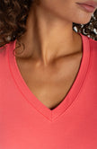 Short Sleeve V-Neck Knit Tee