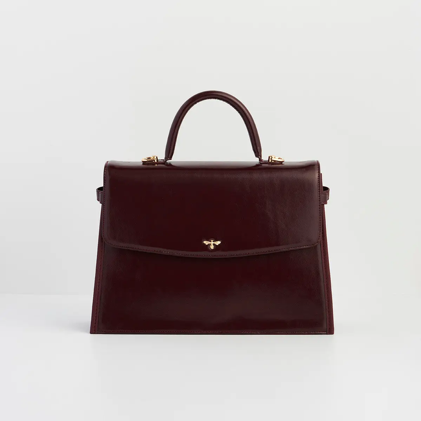 Ruby Cherry Red Structured Medium Tote front