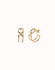 Double 18K gold-plated hoop earrings with white topaz 