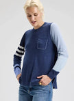 Spliced Sweater blue mix front/side