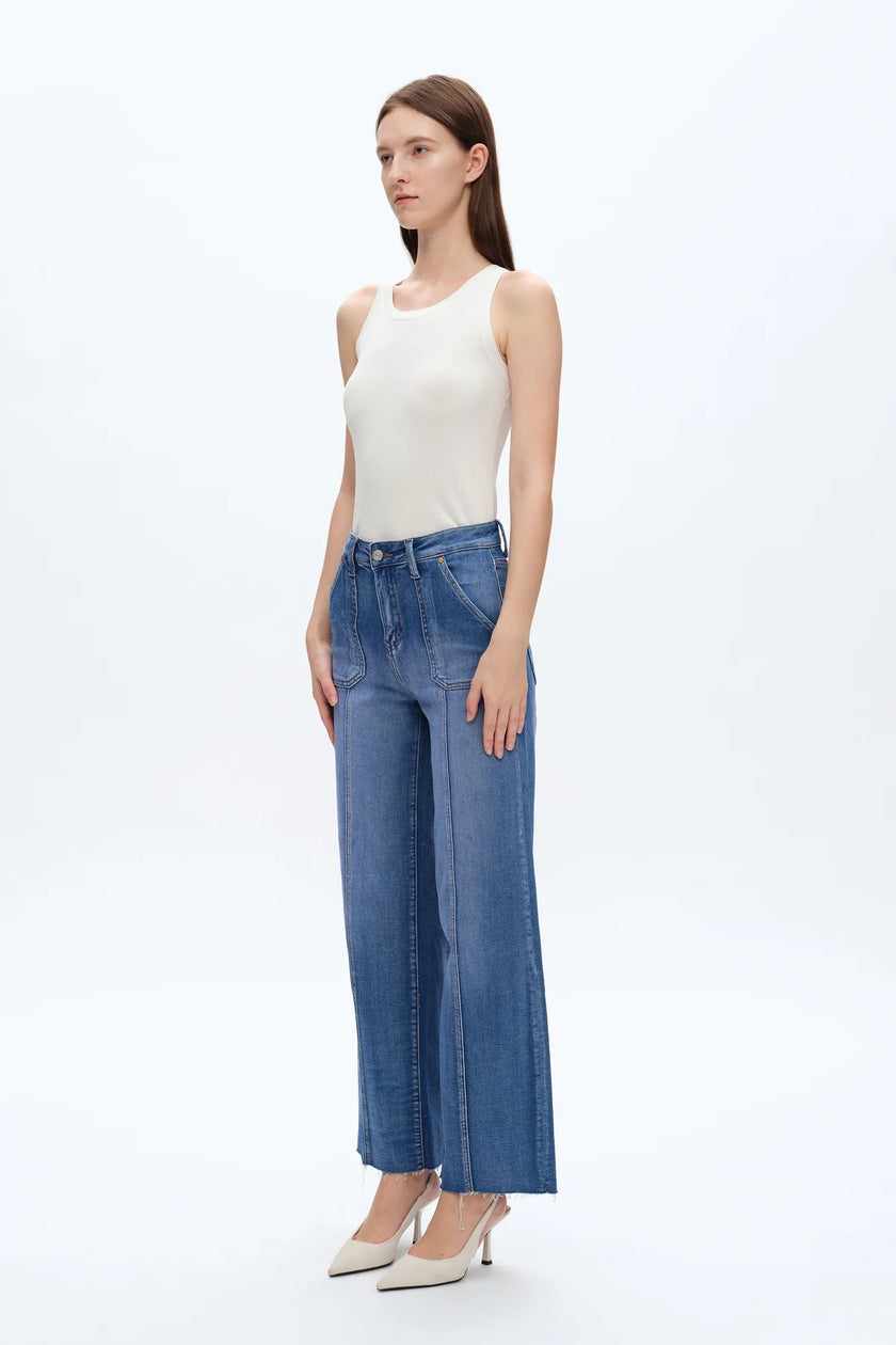 High Rise Ankle Straight Adjustable W.B Jeans