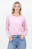 Natalie Round Neck Front Seam Sweater Pink Lemonade
