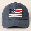 American Flag Patch Baseball Cap Navy