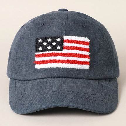 American Flag Patch Baseball Cap Navy