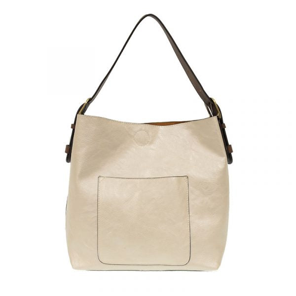 Joy Hobo Handbag - Metallic Pearl & Coffee Handle