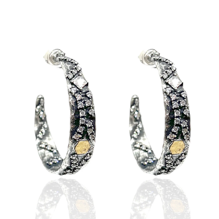 Vintage Silver Cosa Hoops