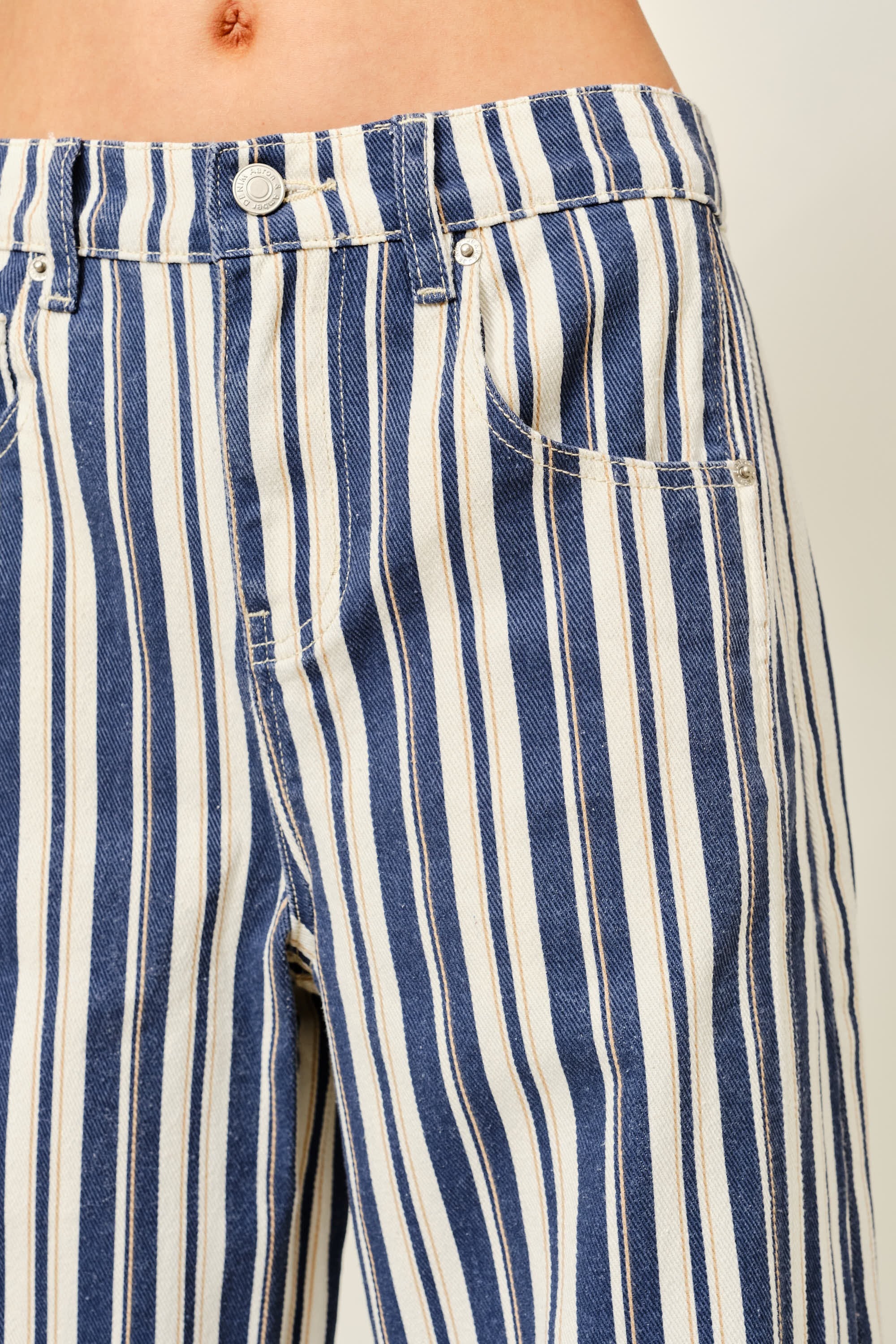 Alex Striped Cotton Barrel Pants