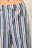 Alex Striped Cotton Barrel Pants