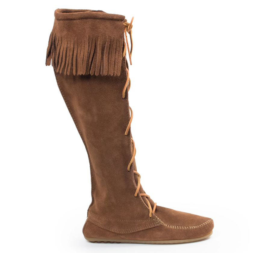 Women's Festival Favorite Knee High Fringe Suede Lace Boots side