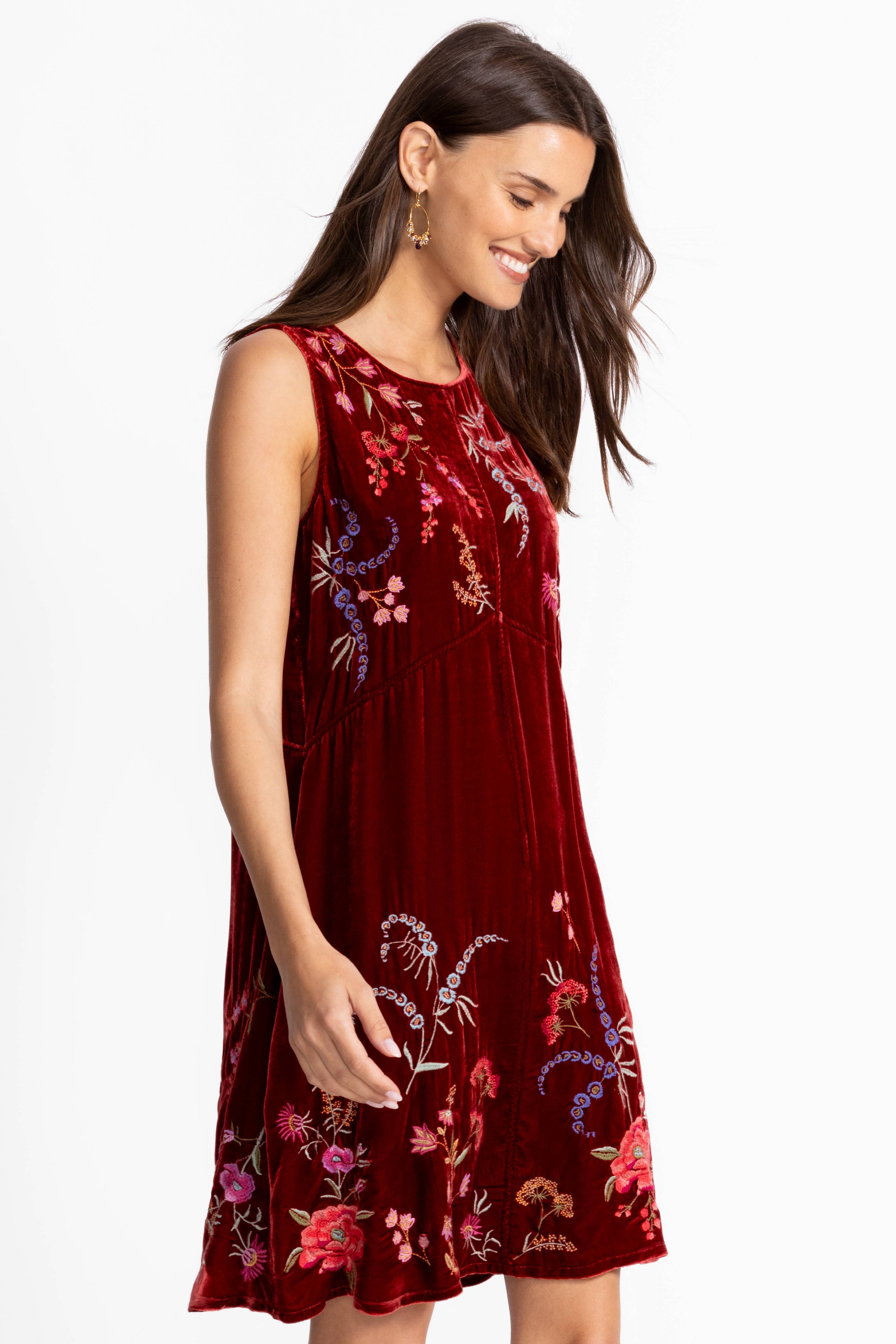 VELVET CHEVRON TANK DRESS-