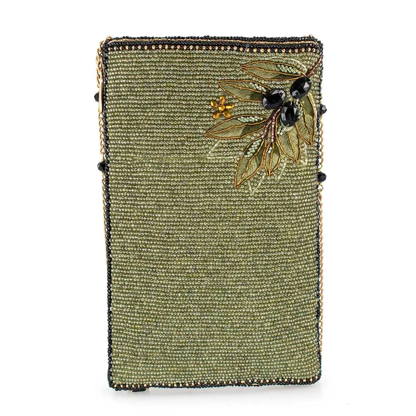 Olive Branch Beaded and Embroidered Crossbody Phone Bag back