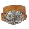 Popular Sunflower Buckle with Vintage Floral Tooled Belt