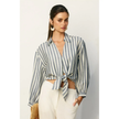 Woven LS Chambray Stripe Blouse