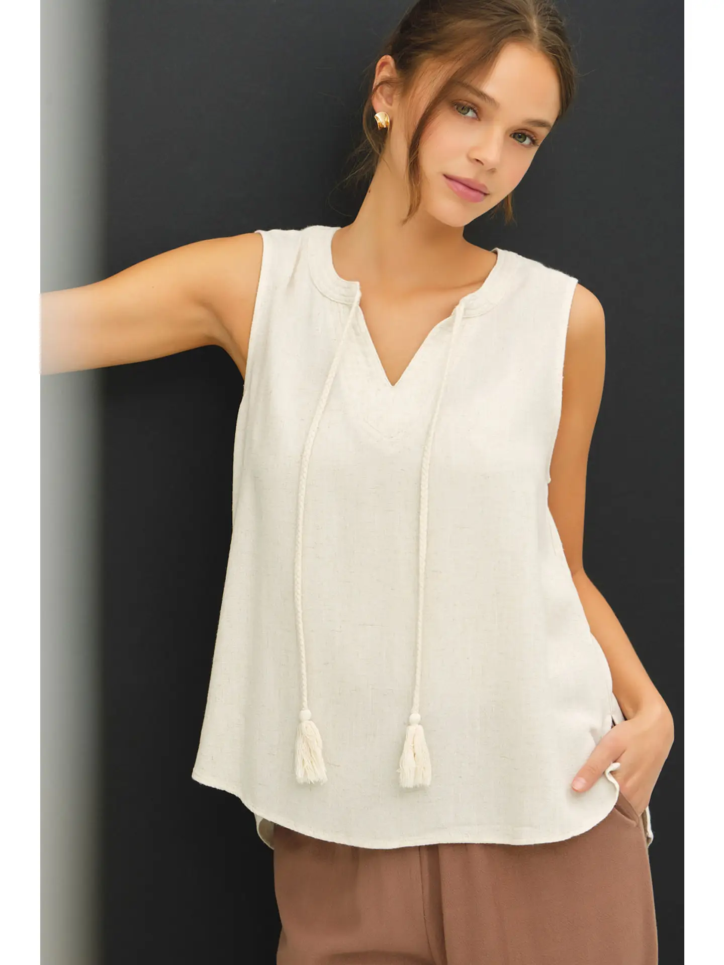 Charlie 3/4 Matte Shirt natural front