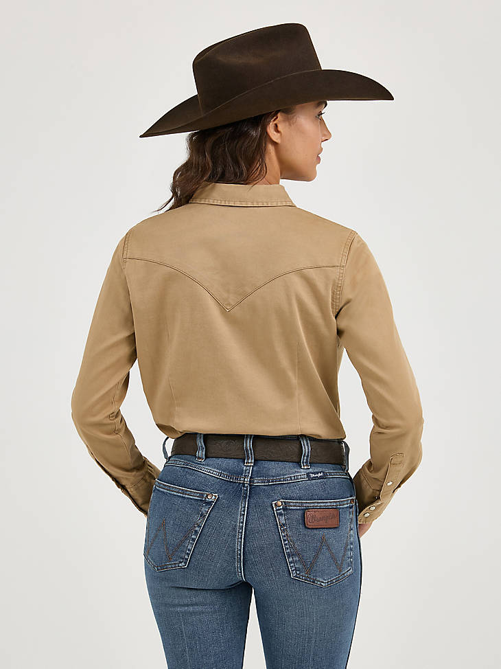 Western Snap Work Shirt Rawhide back