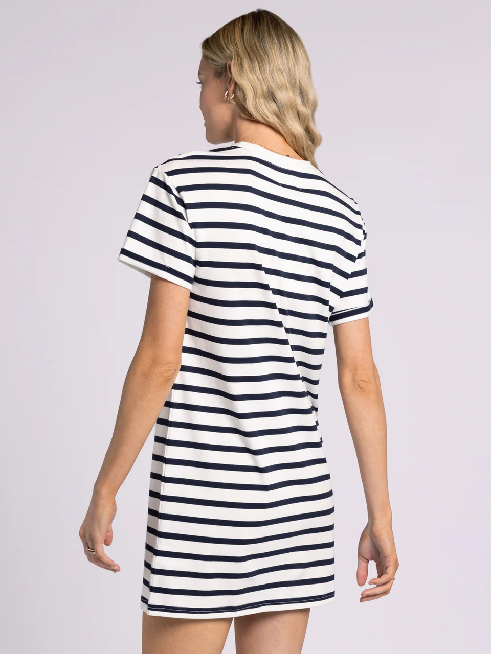 KICK BACK DRESS white navy
