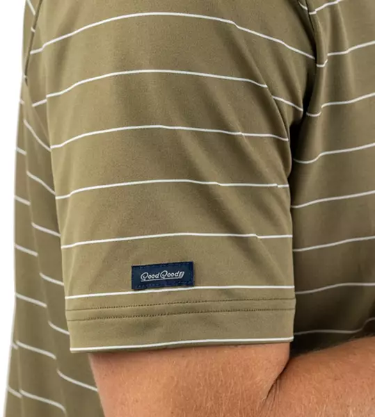 Stance Stripe Polo sleeve close up