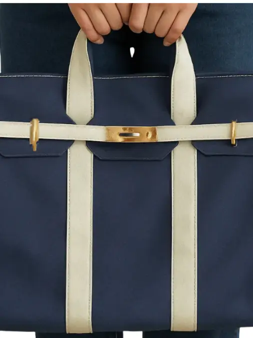 Canvas Totekin Boat Bag navy/white