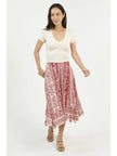 Hanky Hem Printed Midi Skirt Cinnamon