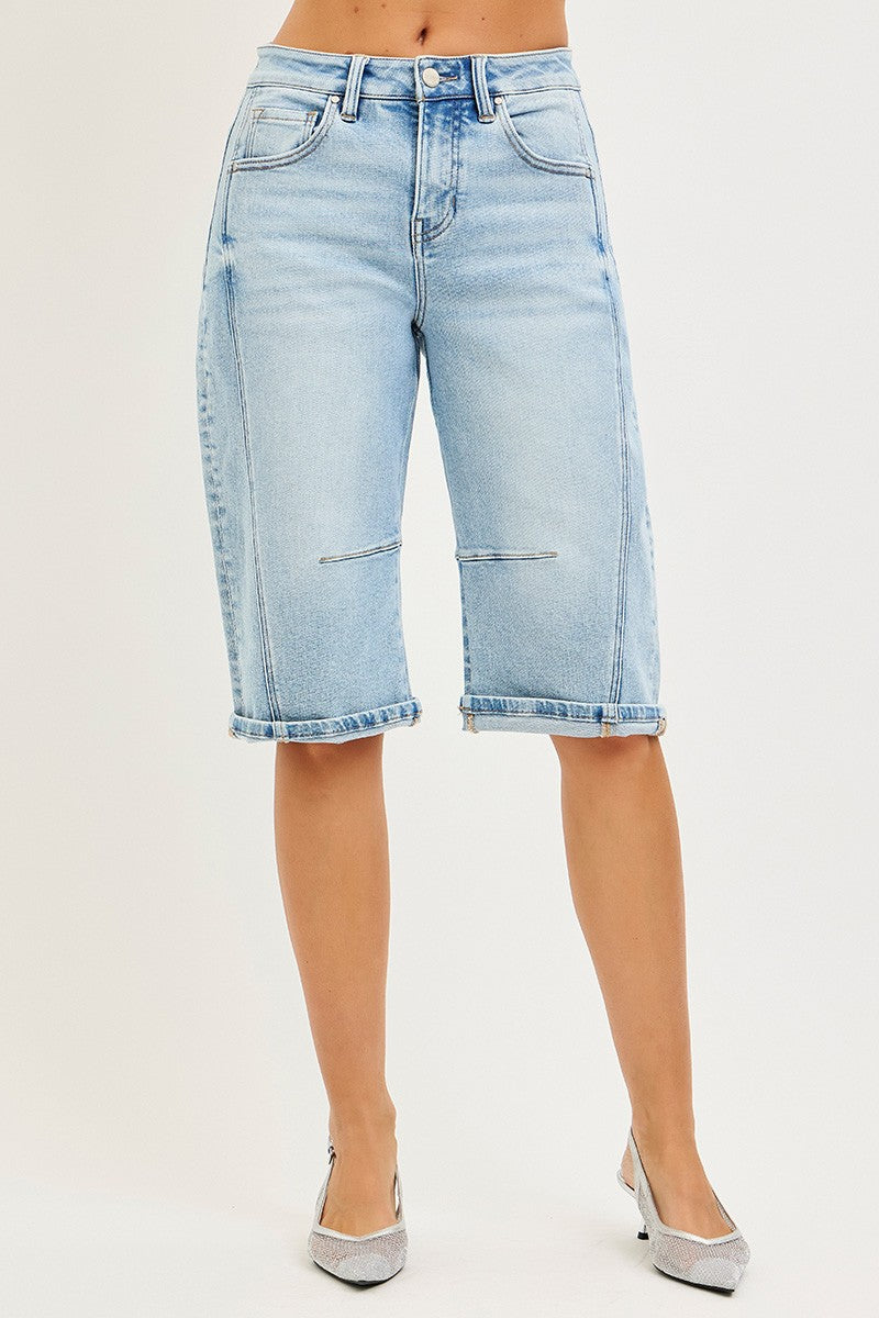 Slouchy Barrel Short with Cuffed Hem