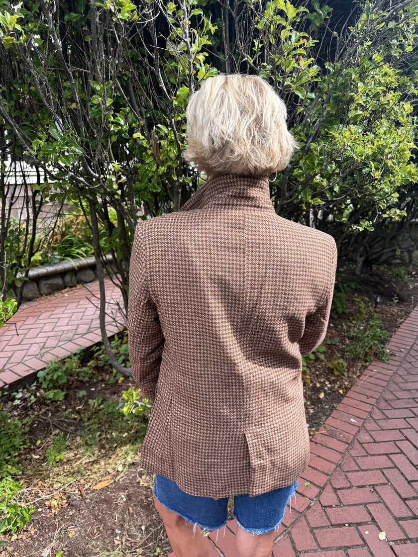 Giselle Wool Blend Suede Contrast Blazer