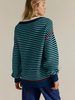 Striped Crewneck Knit Sweater | Loose Fit Pullover Top