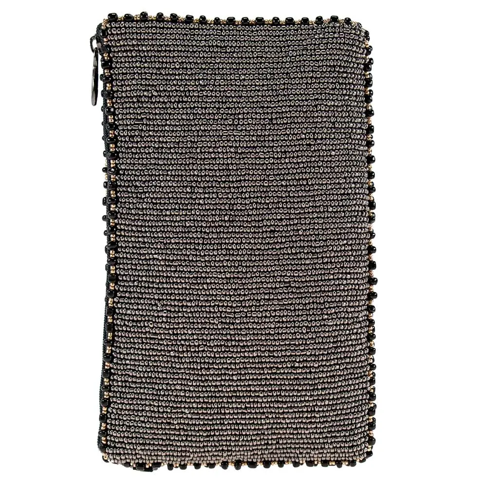 Bee Awesome Beaded Bumble Bees Crossbody Phone Bag