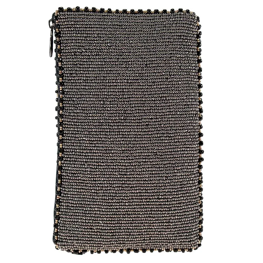 Bee Awesome Beaded Bumble Bees Crossbody Phone Bag